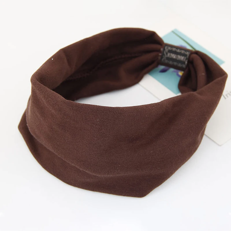 

Q Pure Colors Korean Style Fashion Hair Accessories For Women Girls Multi Purpose Elastic Hair Bands Cloth Wide Side Headband