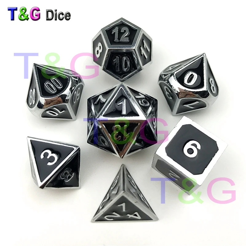 2017 Новый DnD 7 шт./компл. креативные многогранные металлические игральные кости Dado