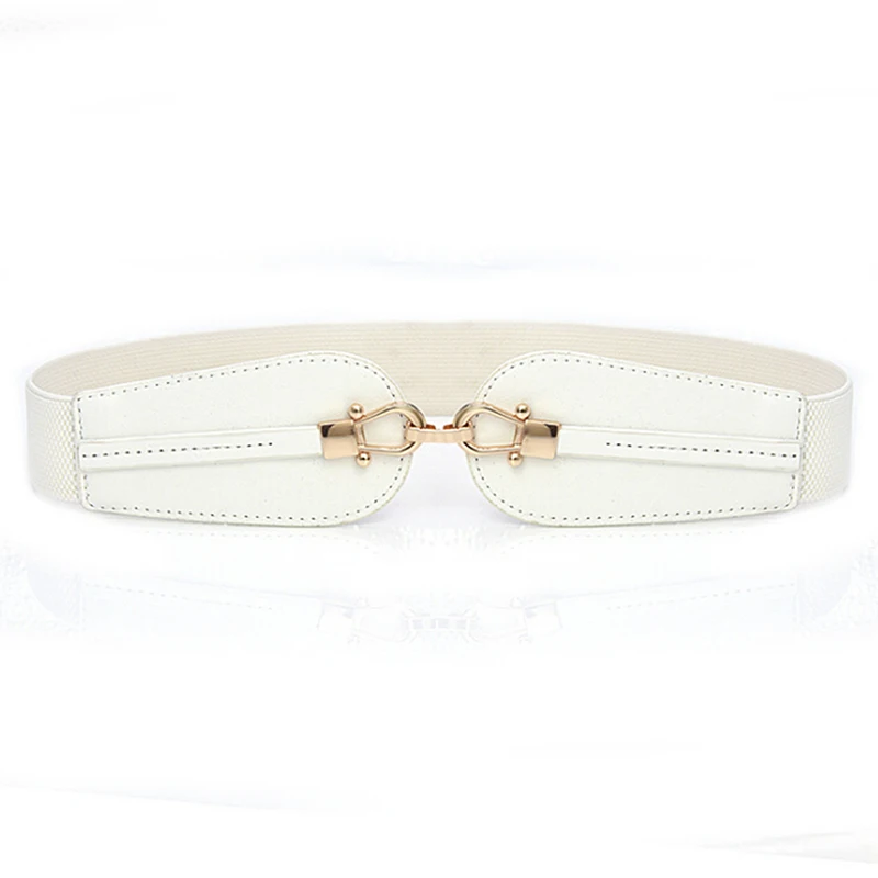 

Black Red White Skinny Thin PU Canvas Belt for Women Leather Waistband Female Gold Buckle Women Elastic Belts 60*1.5cm