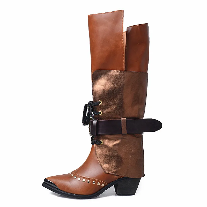 Женские ботфорты из натуральной кожи с заклепками размеры 34-40 | Обувь