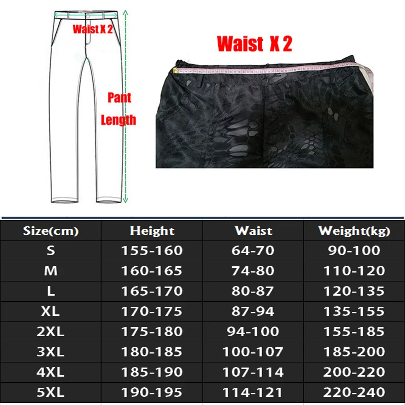 

Multi-pocket Military Tactical Pants Men's Cargo Work Pant Mens Special Forces Training Trousers Autumn Polyester Overalls Men