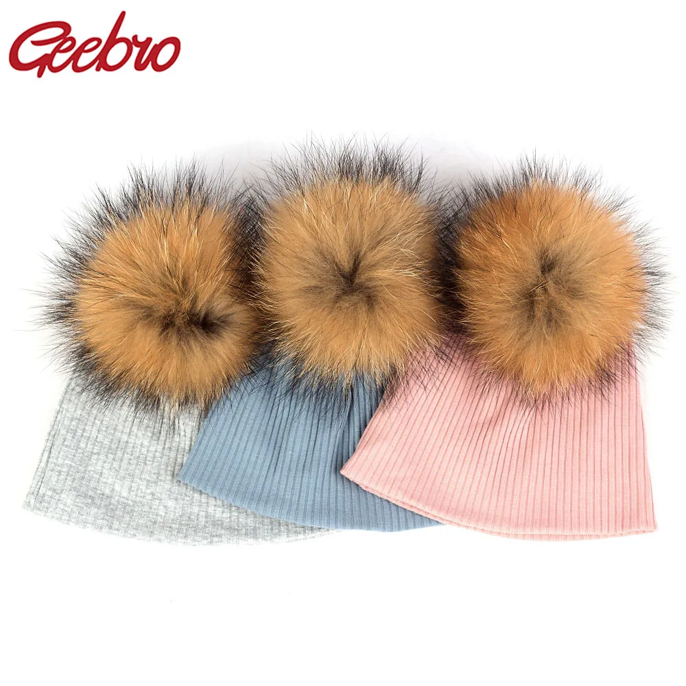 Geebro детские мягкие теплые трикотажные хлопковые облегающие шапки в рубчик с