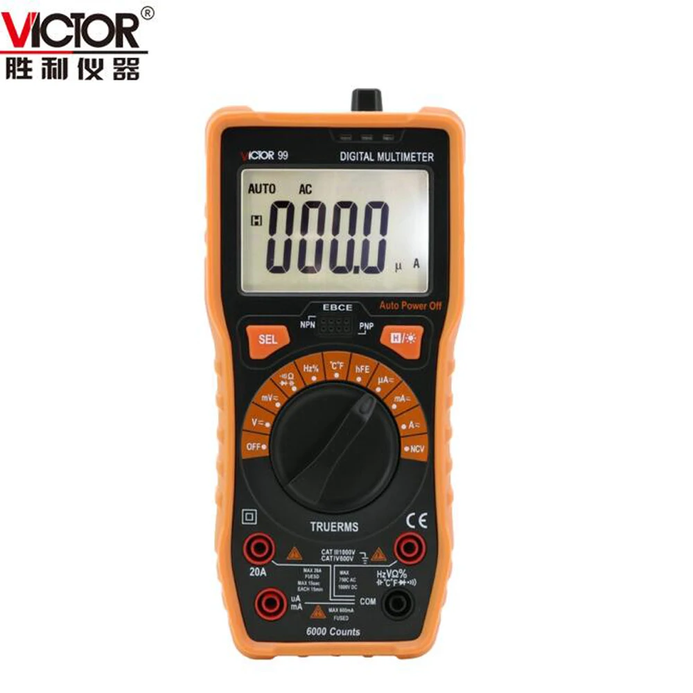 Цифровой мультиметр Victor VC99/VC99A цифровой с автоматическим диапазоном AC DC Ohm Hz 100mF |