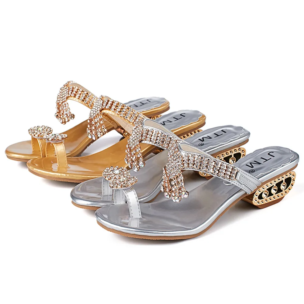 #35 2019 женские босоножки шлепанцы модные стразы Туфли на танкетке туфли высоком
