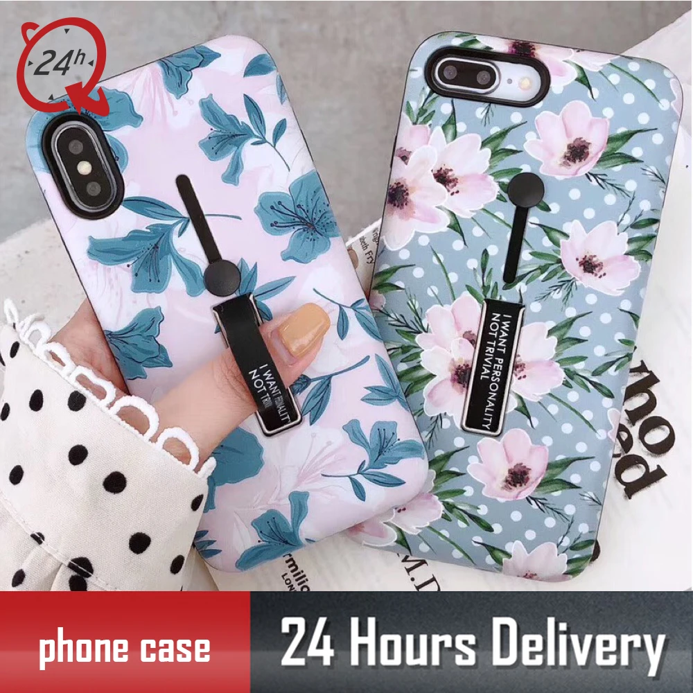 Женский чехол-подставка для телефона с цветком iPhone чехол на айфон 11 Pro Max XR XS 7 8 6 X