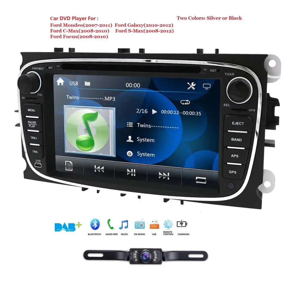 Автомобильный DVD-плеер 2 Din радио GPS навигатор для Ford Focus Mondeo Kuga C-MAX Galaxy Аудио Стерео