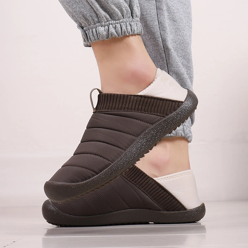 Зимние тапочки Теплая мужская обувь водонепроницаемая повседневная для пар