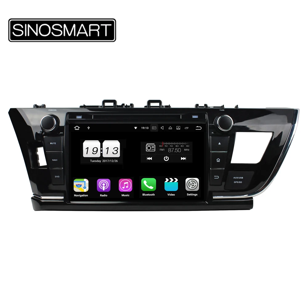 SINOSMART Android 9,0 4G ram 8 ядерный процессор автомобильный DVD gps навигационный плеер радио для Toyota Corolla Ближний Восток версия