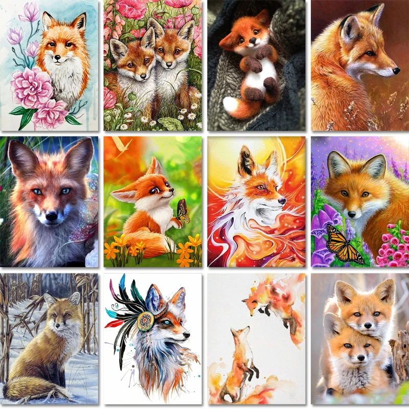 Алмазная 5d картина для рукоделия вышивка с животными лиса стразы мозаика милый