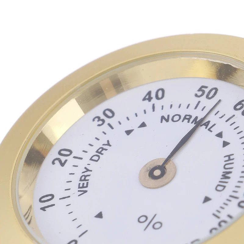 

1PC Round Gold Cigar Smoking Measure Hygrometer Humidity Moisturizing 37mm