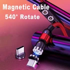 Магнитный кабель USB Type-C, Micro USB, для Xiaomi Redmi 9, 9A, 9C, 8A, Note 10, 9 S, 8T, 8, 7, 6, 5 Pro, вращающийся на 540 , для передачи данных