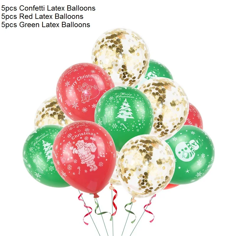 15pcs Latex Balloons Рождественская вечеринка Декор одноразовые столовые приборы бумажные тарелки и стаканы соломинки Баннер Дети День рождения Рождество детский душ Декор - Цвет: 15pcs Latex Balloons