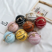 mini basketball design women shoulder bags cute small ball shaped round bag girls lovely chain crossbody bags for woman 2020