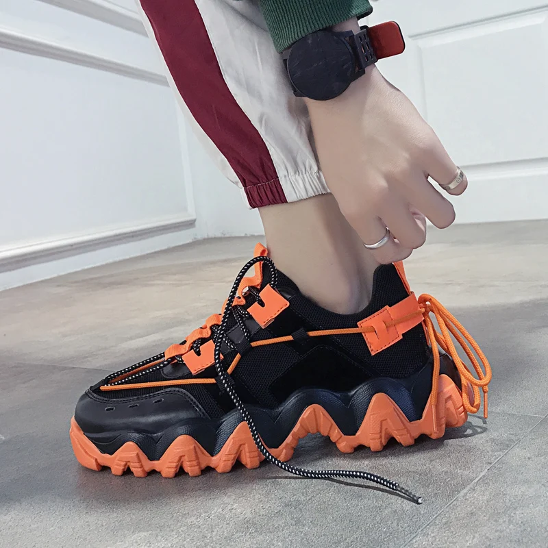 

2020 New Casual Men Shoes Chunky Sneakers Walking Breathable Tenis Masculino Adulto Top Trainers White Black Shoes for Men Mesh