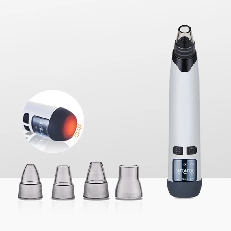 

Blackhead Removal Extractor with Hot Compress Pore Vacuum Electric Facial Acne Suction Rechargeable Tool for Women Men Face Nose