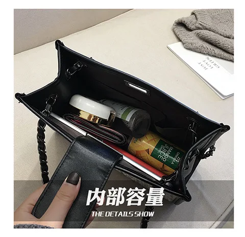 Модная Маленькая женская сумка из искусственной кожи на цепочке через плечо