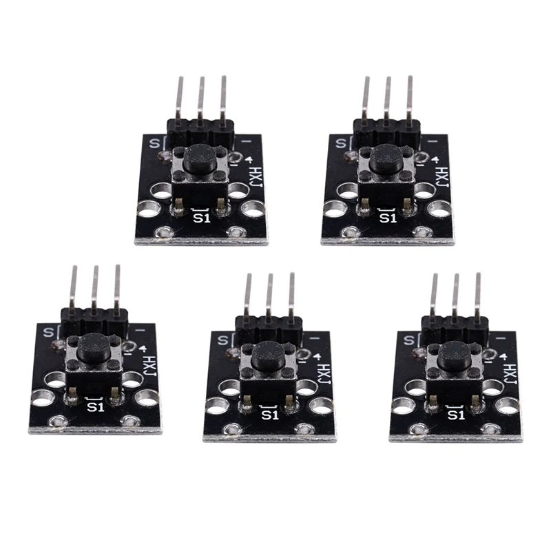 5x кнопочный переключатель модуль для начинающих Arduino совместимый KY-004 черный |
