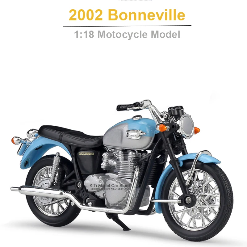 

Коллекция 1/18 года, модель мотоцикла TRIUMPH 2002Bonnevil из сплава под давлением, игрушка, мини-мотоцикл из сплава, детские игрушки для детей, рождест...