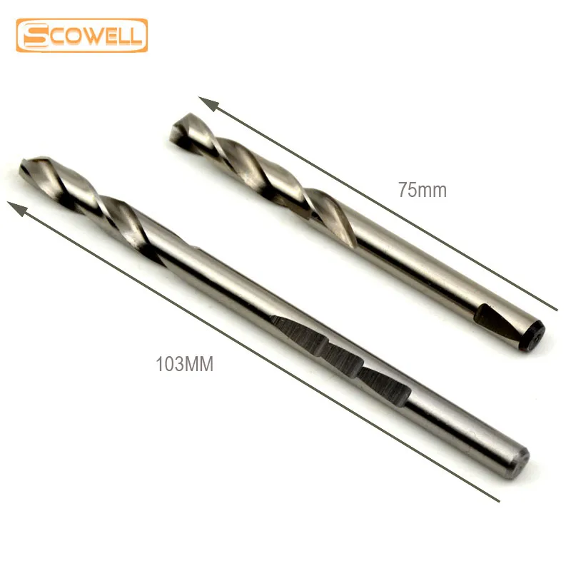 10 Pack Milled Shank Pilot Drill Bit for Hole Saw Arbor Cencter Drill Bits 6.35*103mm / 6.35*72mm HSS Twist Drill Bit DIY Tools