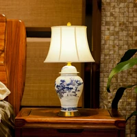 Jingdezhen Hand painted blue and white Landscape Ginger Jar Desk Lamp