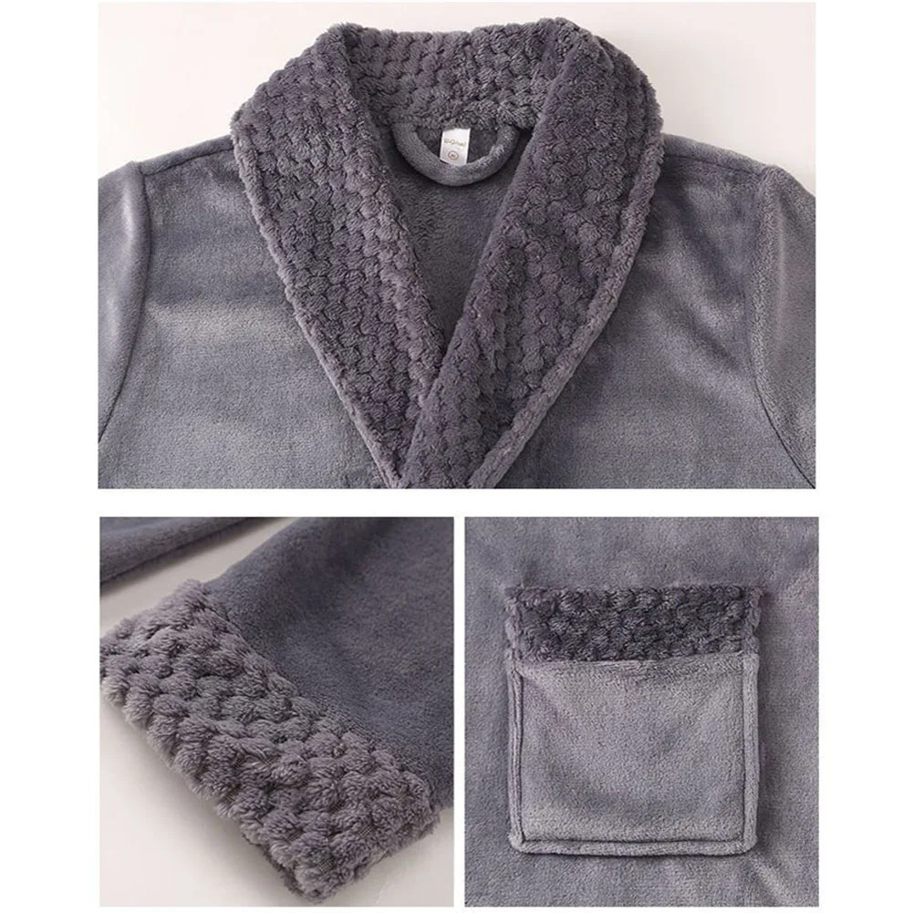 Новая мужская зимняя Ночная рубашка на шнуровке халат Толстый Теплый удлиненный