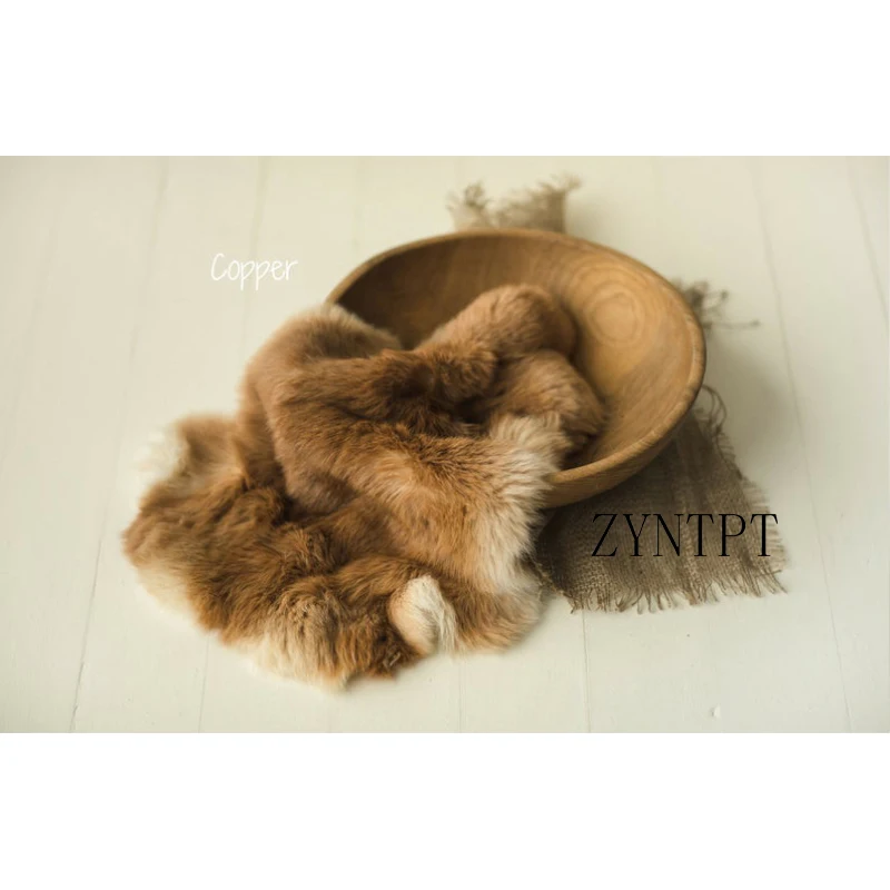 Реквизит для фотосъемки новорожденных 100% натуральный одеяло из меха кролика |