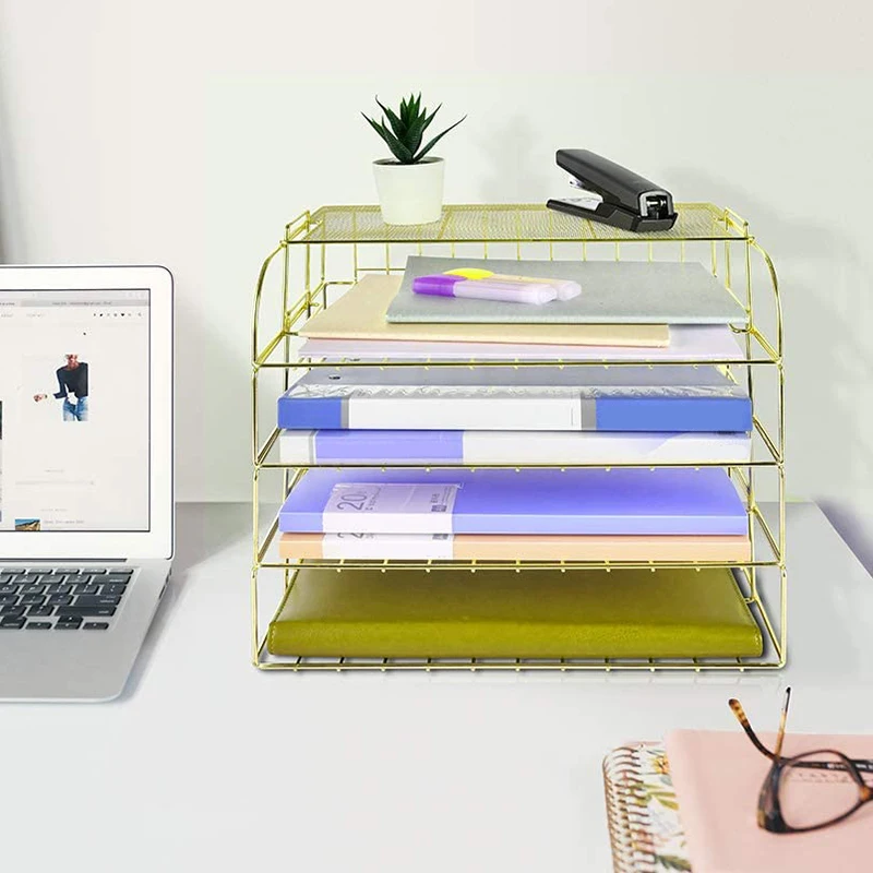 

Letter Tray,4 Tier Desk Organizers and Accessories,Stackable Paper Tray Organizer Desk File Organizer