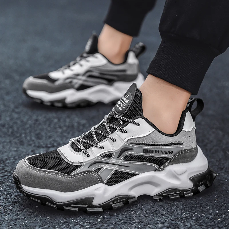 

Men's Casual Shoes Comfortable Light Breathable Non-slip Rubber Sports Shoes Platform Damping Running Shoes Large Size 39-46
