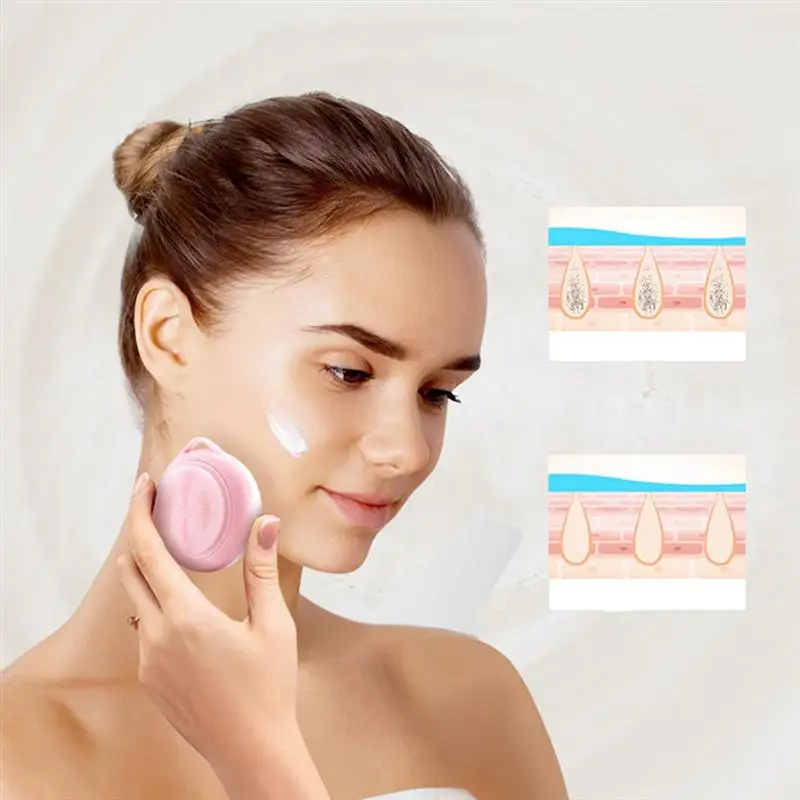 

Silicone Face Brush Multifunctional Handheld Electric Portable Silicone Practical Skin Cleaner Facial Cleansing Instrument
