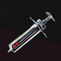 20ml stainless steel brass syringe glass injector glass sampler