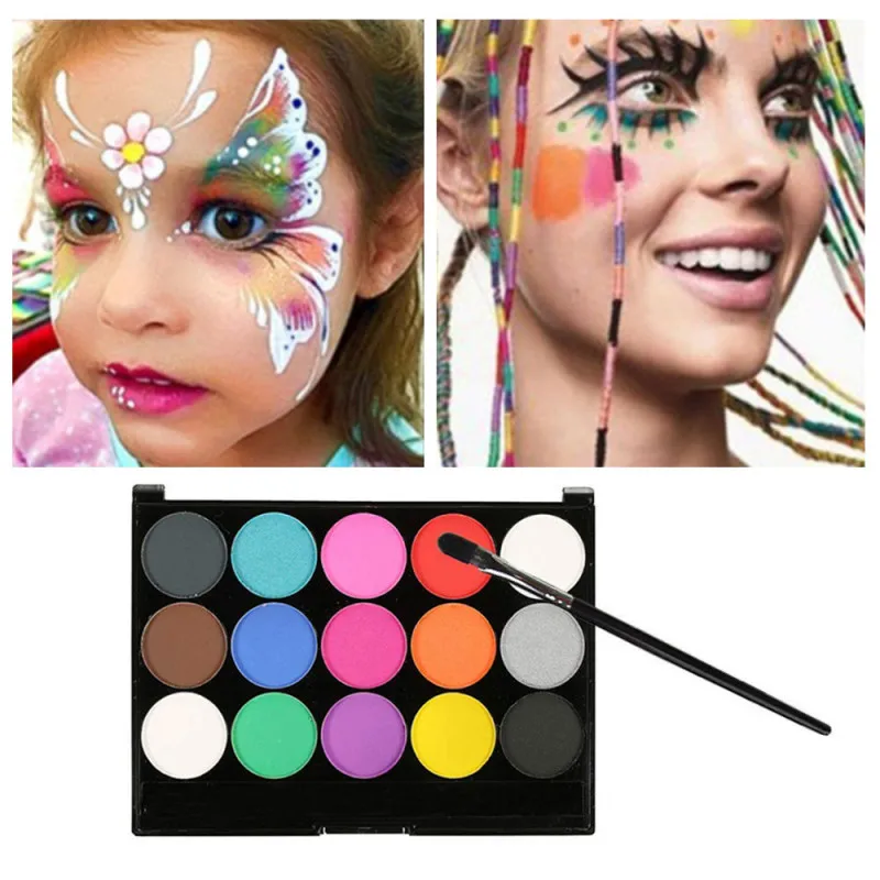 Краска для лица 15 цветов Нетоксичная краска тела безопасная на воде масляная с