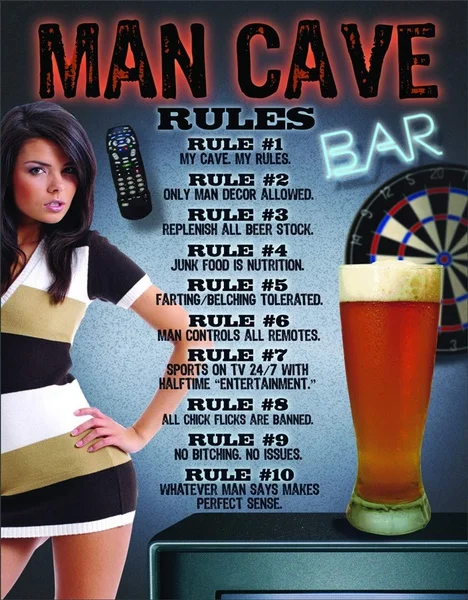 

Man Cave Rules Tin Sign by -Inch