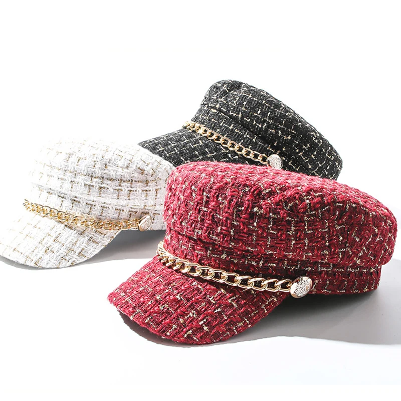 

Берет шерстяной Женский, Осень-зима 2020, в клетку