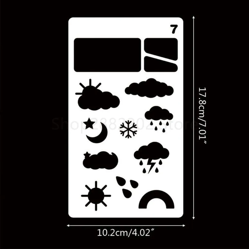 

20pcs Journal Drawing Template Stencil Painting Embossing Scrapbooking DIY Diary Decorative Art Craft