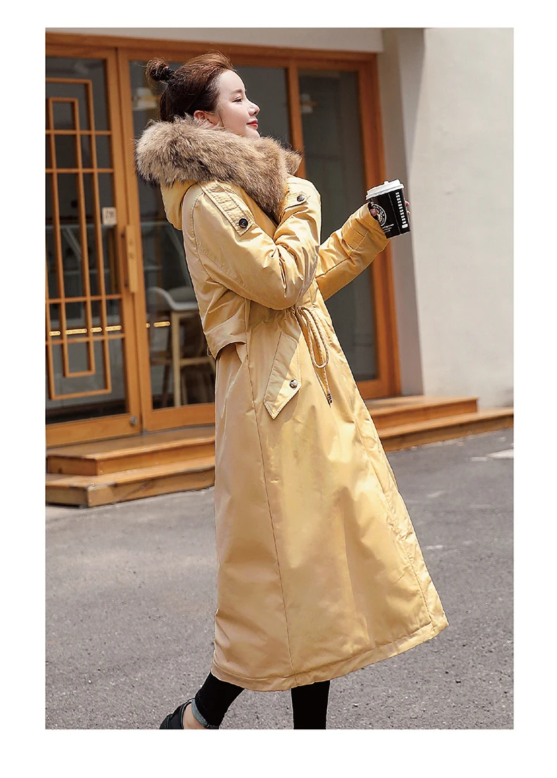 30 градусов зимняя одежда X-long parkas зимняя куртка женская меховая куртка с капюшоном Женское пальто с подкладкой из пуха Толстая зимняя куртка женская одежда