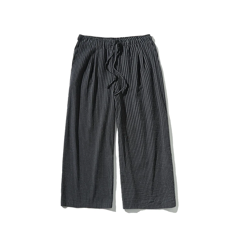 

striped pants men Straight wide leg pants japanese streetwear hip hop men's pants loose casual tactical pants men's trousers
