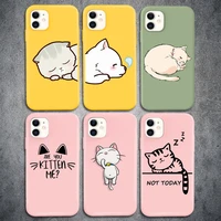 for iphone 11 12 pro max 12 mini xs max xr x 7 8 5 6 6s plus se 2020 candy color cute cat animal fundas shell fashion gift cover