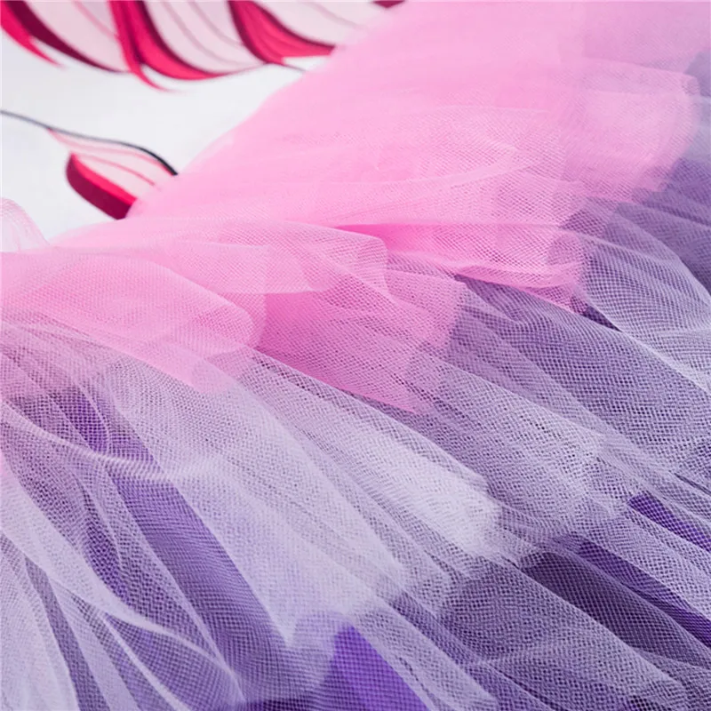 Baby Girls Unicorn Costume Kids Children Party Little Dresses Clothes Princess Rainbow Tulle Summer Dress Vestido Headband | Детская