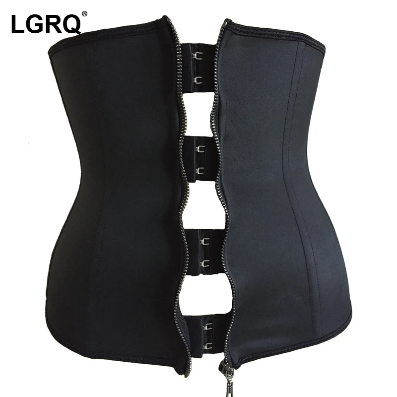 

[LGRQ] женский спортивный корсет на молнии для фитнеса, пояс для похудения, Корректирующее белье, модная одежда для коррекции фигуры, Осень-зим...