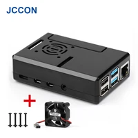 for raspberry pi 4 model abs case plastic shell enclosure box with cooling fan heatsink optional power adapter sd card for rpi 4