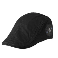 summer fashion logo men berets flat hat embroidery cotton visor caps vintage flat casual beret for mens adjustable boina