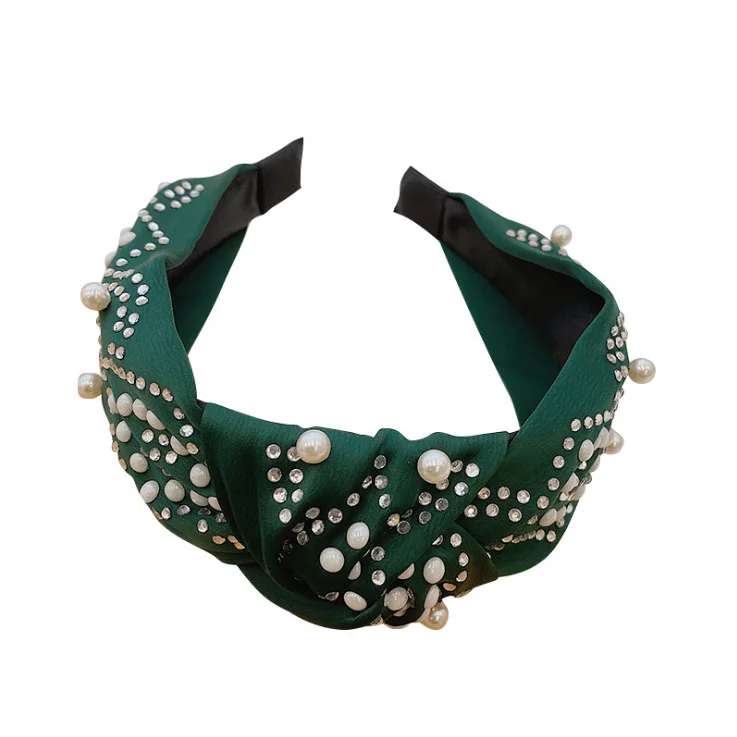 

Wholesale women bow knot bead Rhinestone headband girl's headwear lady's hair accessories ins korea style hairbands