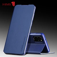 x level leather flip case for samsung s20 ultra case luxury phone case for galaxy s20 plus with stand function high quality