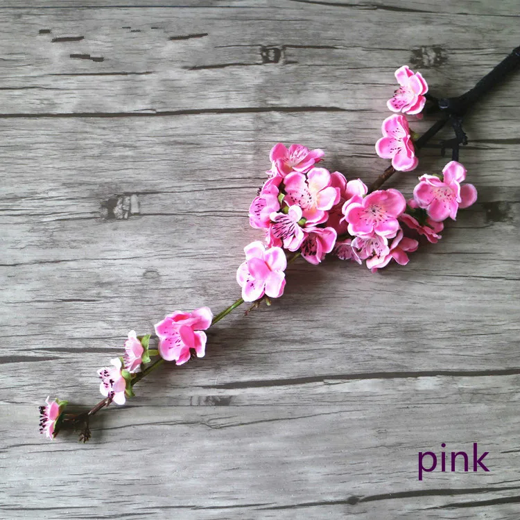 Ramo de flores plastico 3 piezas flor cerezo искусственные растения Slik Sakura Decoration boda para el hogar ramo