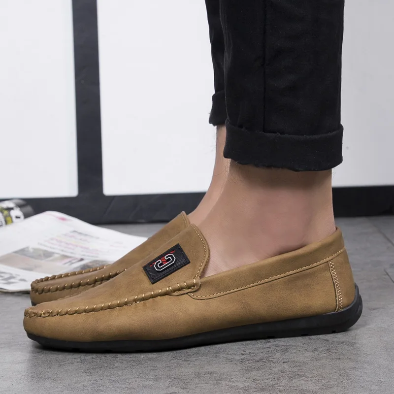 Новинка Осенняя мужская повседневная обувь без шнуровки Мужская лоферы для
