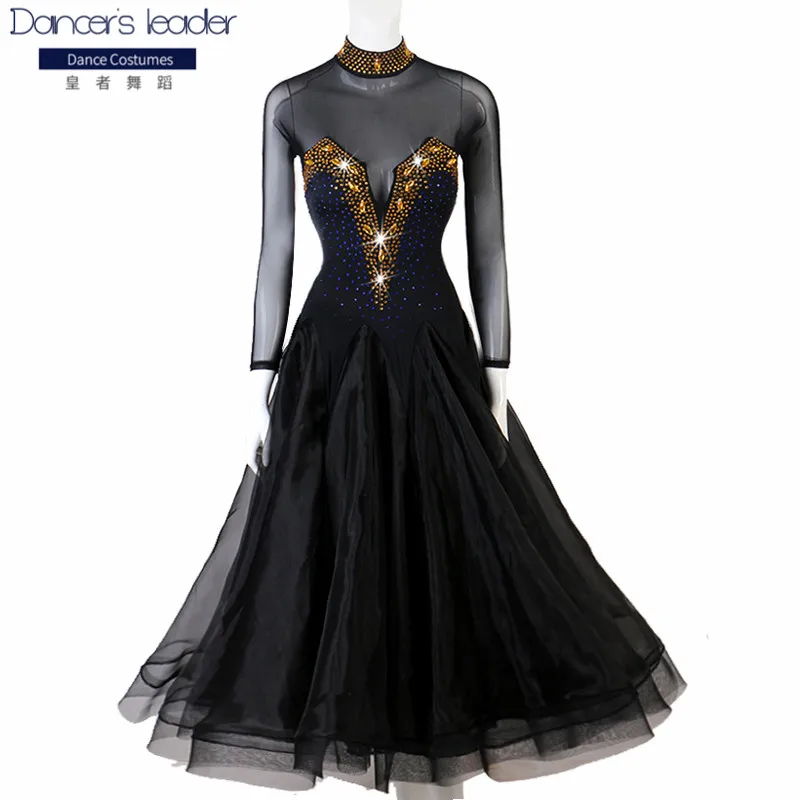 Высококачественная одежда для соревнований по бальному танцу с черными