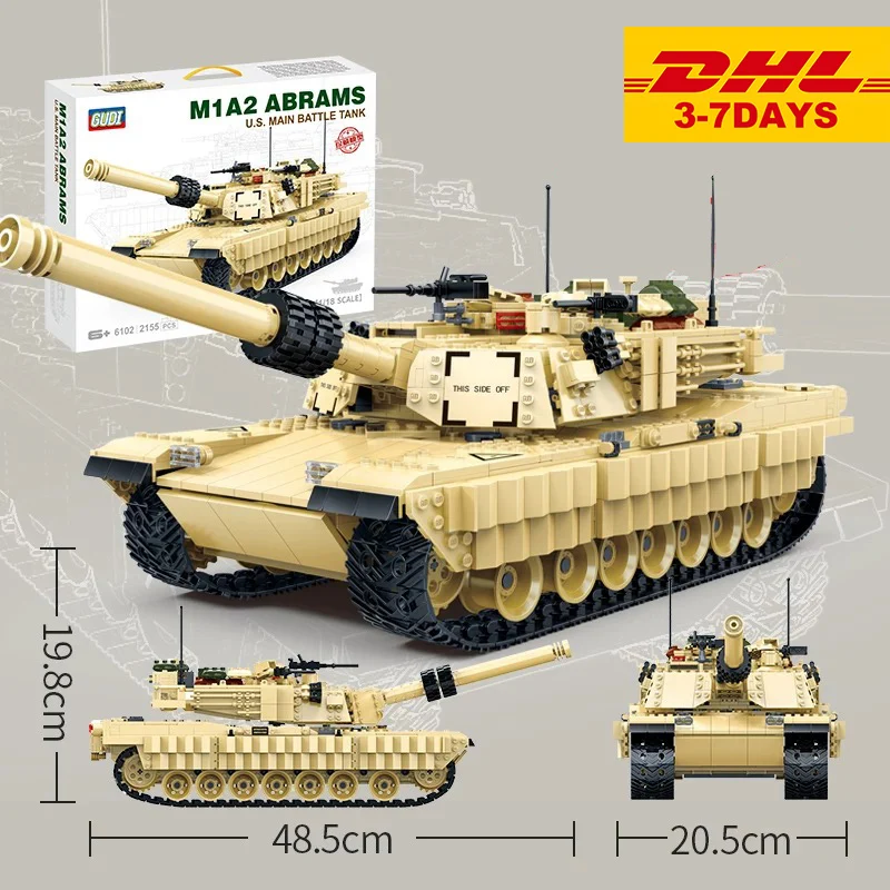 Gudi 1467 шт. Танк битва Военный танк строительные блоки части Кирпичи DIY детские развивающие игрушки для детей