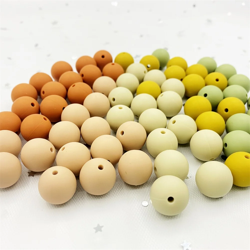 100 шт. 15 мм силиконовая бисер ребенок прорезывание зубов круглая соска с бусами