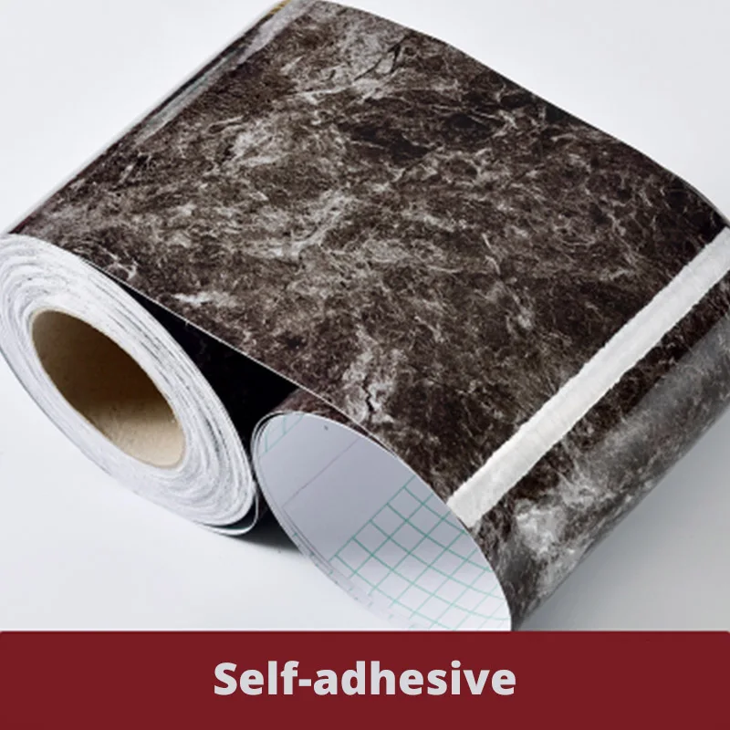 Marble Light Black Мраморные самоклеющиеся линии талии обои водонепроницаемые декоративные стены границы для гостиной пол коридора окантовочная линия стикер - Цвет: Marble Light Black