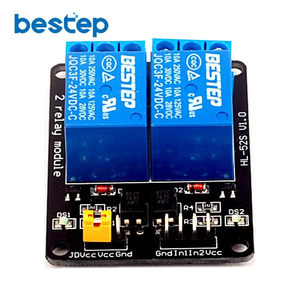 24V 2 Channel Relay Module Low Level Trigger with Optocoupler Output way for Arduino | Электронные компоненты и
